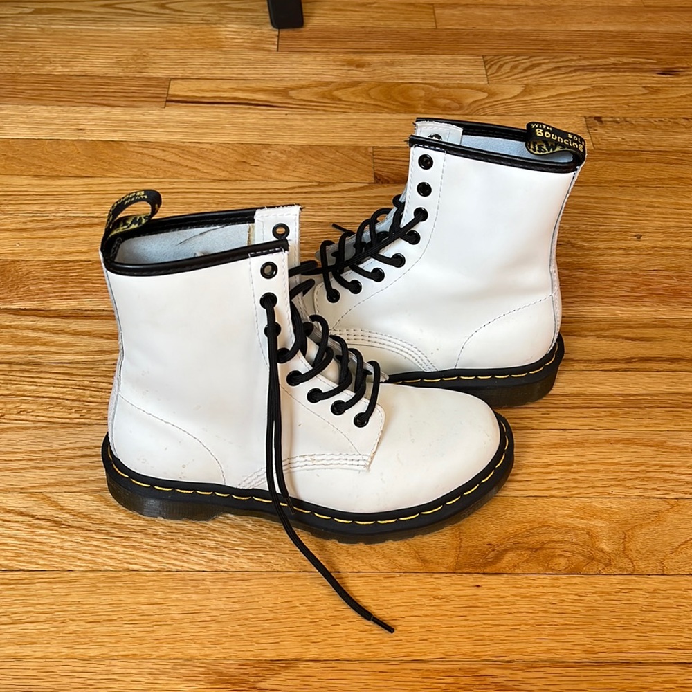 womens white lace up doc martens